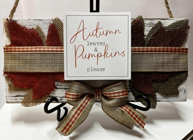 AUTUMN LEAVES & PUMPKINS PLEASE WALL DECOR